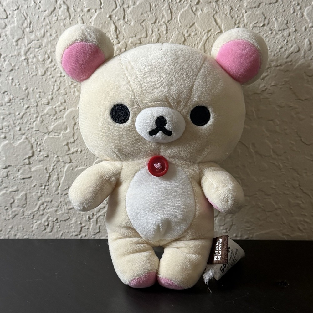 San-X Korilakkuma Plush Cream White Bear Toy 10" - Small Tag Tear